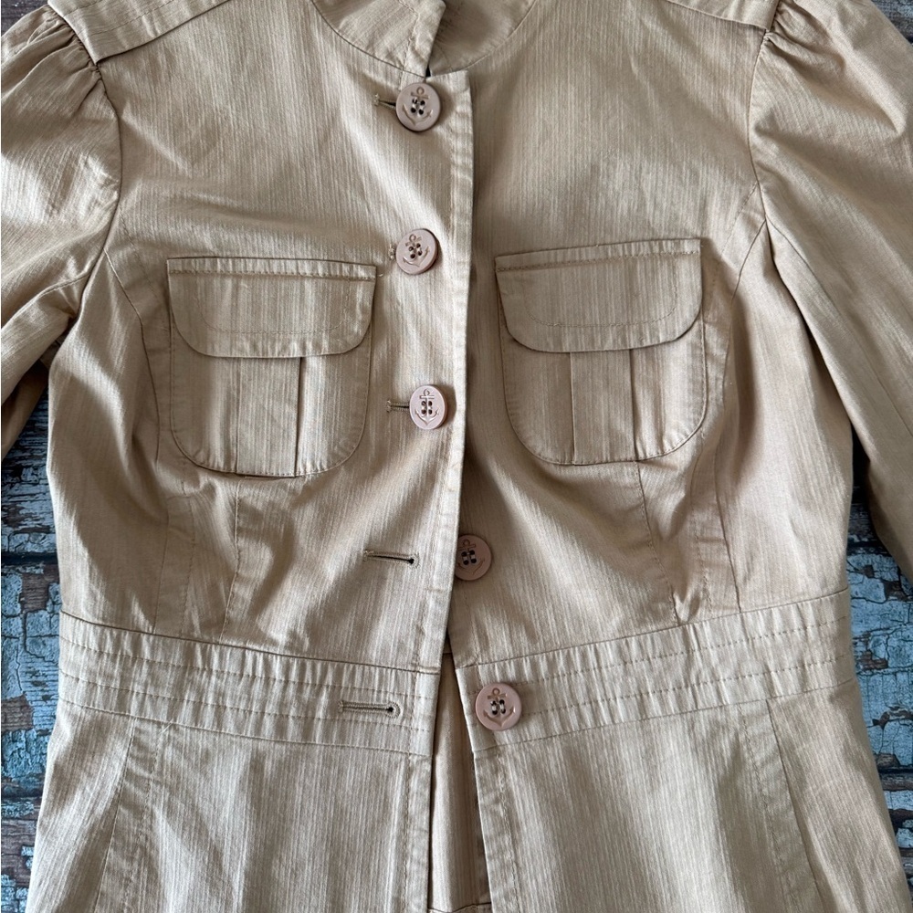 Trina Turk Tan Fitted Utility Jacket - Picture 2 of 11